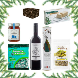 Lekker Grieks kerstpakket zwarte kerstdoos